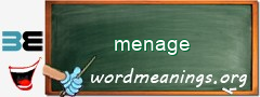 WordMeaning blackboard for menage